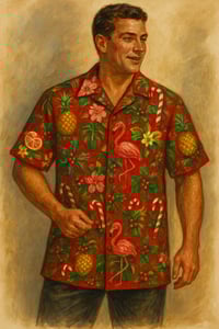 Image 1 of Summer Santa Hawaiian Shirt 