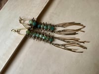 Image 12 of Laddered Apatite brass earrings 