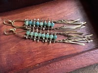 Image 14 of Laddered Apatite brass earrings 