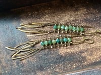 Image 1 of Laddered Apatite brass earrings 