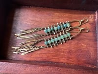 Image 17 of Laddered Apatite brass earrings 