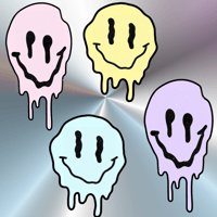 Image 1 of Holographic Melting Smiley Sticker