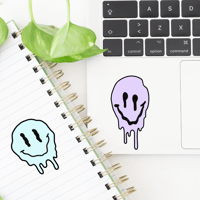 Image 2 of Holographic Melting Smiley Sticker