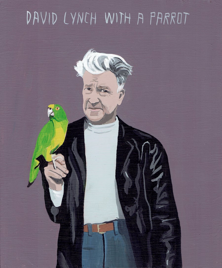 Image of DAVID LYNCH WITH A PARROT