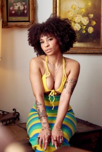 Image 1 of Made to Order - Keyhole Tie Knit Maxi Dress 
