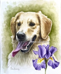 Image 4 of Custom pet watercolor painting 100% handmade