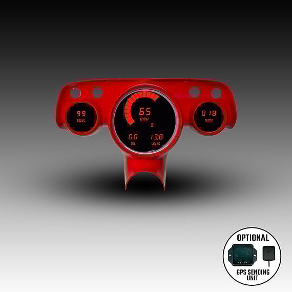 Image of 1957 RED Chevy Bel Air Digital Dash kit