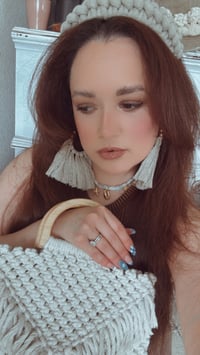 Image 4 of RTS Macrame Fringe Earrings #5