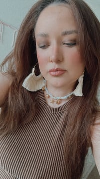 Image 4 of RTS Macrame Fringe Earrings -#1