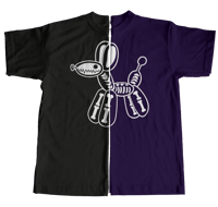 Image 1 of Balloon Dog Skeleton T-Shirt | Unisex Sizes | Black & Purple