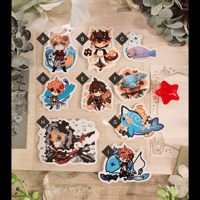 Image 2 of [Genshin Impact] Childe and Zhongli Diecut Stickers