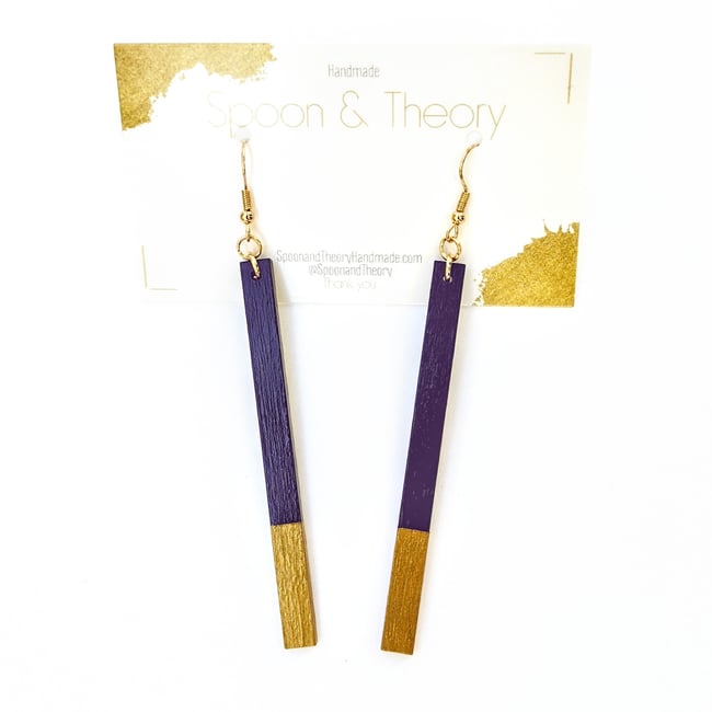 Gold Dipped Noir Wood Earrings