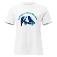 Image 1 of Crowned in Moonlight Raven Women's T-Shirt – Mystical Moon Crow  Tee | Gothic Wildlife shirt