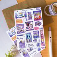 Image 2 of Purple Snacks Sticker Sheet