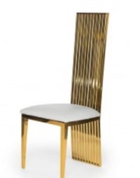 Gold Stainless Steel High Back Chairs ( white Cushion)