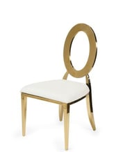 The O Stainless Steel Chair - Gold and Off white