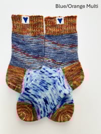 Image 1 of Blue/Orange Multi Socks