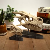 Image 2 of Dragon Skull Statue on Scale Pattern Base for Fantasy Lovers | Bookshelf Decor