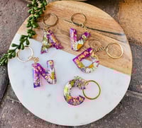 Image 1 of Alphabet Keychain, Custom keychain, glitter keychain, Resin Keychain, keychains, Keychain gift, p...
