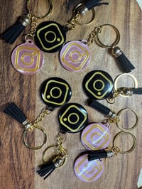 Image 1 of Circle NFC Keychain, Business NFC Keychain, Instagram Logo NFC Keychain, nfc Tag, 3d  printed key...