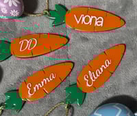 Image 1 of Carrot Easter Basket Tag, Easter Bunny Tag, Custom Name Easter Tag, Personalized Easter Basket Ta...