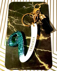 Teal Custom Keychain with NFC tag, digital business keychain, Classy Keychain, Realtors Keychain,...