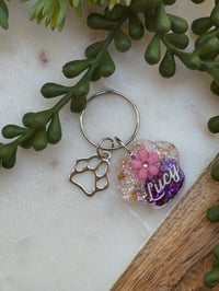 Image 1 of Dainty pet tag, cute dog tag, classy dog tag, Circle tag, Unique tag, Dog lover, pet tag, Resin, ...