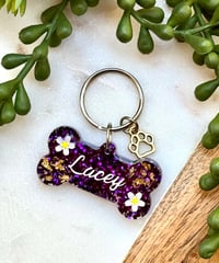 Image 2 of Dainty pet tag, cute dog tag, classy dog tag, Circle tag, Unique tag, Dog lover, pet tag, Resin, ...