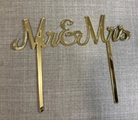 Image 2 of Gold Cake topper for Wedding, Personalized cake topper, Rustic wedding cake topper, Custom Mr Mrs...