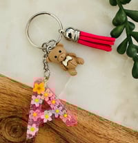 Image 2 of Floral Fun, Keychains for Teens, kids keychain Backpack keychain, summer camp keychain, nfc tag e...