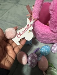 Image 3 of Carrot Easter Basket Tag, Easter Bunny Tag, Custom Name Easter Tag, Personalized Easter Basket Ta...