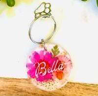 Image 3 of Scannable  Dog tag, Flower dog tag, Cute dog tag, Circle tag, custom tag, Dog lover, Flowers, Res...