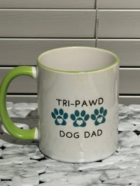 Image 2 of Tripawd Mom, Tripawd Dad, Tripawd mugs, Tripawd gifts for parents, 3 legs puppy, 3 legs dog, hear...