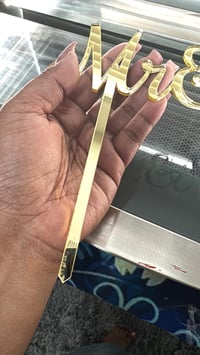 Image 3 of Gold Cake topper for Wedding, Personalized cake topper, Rustic wedding cake topper, Custom Mr Mrs...