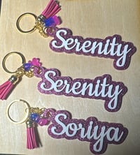 Image 3 of Personalized Acrylic Keychain, Acrylic Name Tag, Backpack Name Tag, Diaper Bag Name Tag, Custom N...