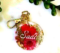 Image 4 of Scannable  Dog tag, Flower dog tag, Cute dog tag, Circle tag, custom tag, Dog lover, Flowers, Res...