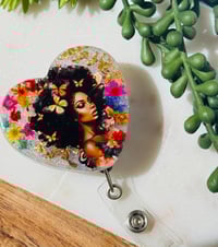 Image 4 of Juneteenth Black, African  American, Nurse, Natural Hair, Locs, Scrubs, Retractable Badge Holder,...