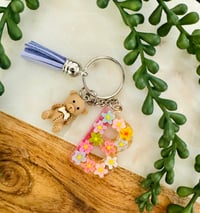Image 4 of Floral Fun, Keychains for Teens, kids keychain Backpack keychain, summer camp keychain, nfc tag e...