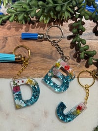 Image 1 of Alphabet Keychain, Custom keychain, glitter keychain, Resin Keychain, keychains, Keychain gift, T...