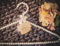 Image 1 of Bride personalized hanger, bride pearls hanger, bridesmaid pearls hanger, bridal hanger, pearl ha...