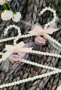 Image 2 of Bride personalized hanger, bride pearls hanger, bridesmaid pearls hanger, bridal hanger, pearl ha...