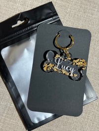 Image 3 of Resin Dog tag, silver dog tag, Cute dog tag, Circle tag, Unique tag, Dog lover, Flowers, Resin, G...