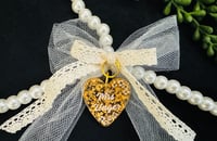 Image 4 of Bride personalized hanger, bride pearls hanger, bridesmaid pearls hanger, bridal hanger, pearl ha...