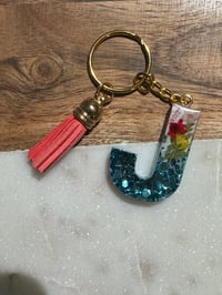 Image 3 of Alphabet Keychain, Custom keychain, glitter keychain, Resin Keychain, keychains, Keychain gift, T...