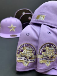 Image 3 of New Era 59Fifty Cotton Tropic Purple/ Gold / Walnut UV