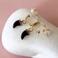 Image 2 of Mini Tusk Half Hoop- Black