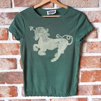 Image 1 of Heartache Unicorn T-Shirt In Green M