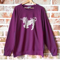 Image 1 of Heartache Unicorn Sweatshirt in Burgundy XXL