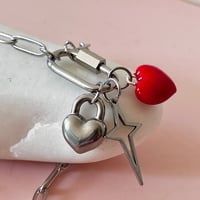 Image 4 of Hearts and Star Carabiner Necklace