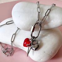 Image 2 of Hearts and Star Carabiner Necklace
